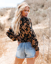 Wish You Well Floral Drape Blouse